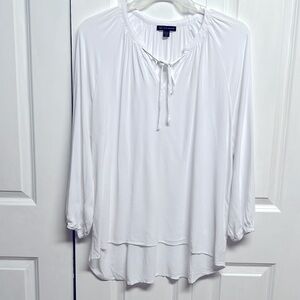 Saks Fifth Avenue White Long Sleeve Top Size M